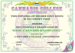 diploma cannabis college amsterdam