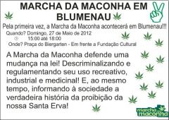 Panfleto Marcha Da Maconha Blumenau SC