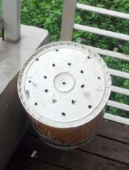 DIY space bucket drill holes In bottom