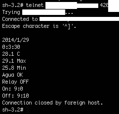 via telnet