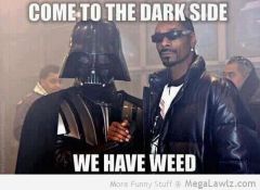 come To The dark side We have weed snoo dogg darth vader funny pictures