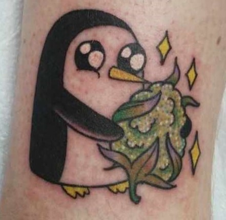 tatuagem de hora de aventura com maconha