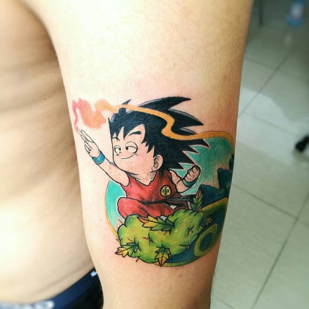 tatuagem maconha goku chapado