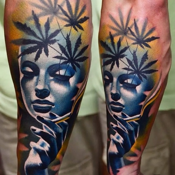 tatuagem de maconha masculina