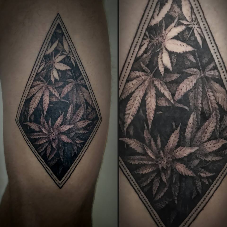 tatuagem de maconha masculina