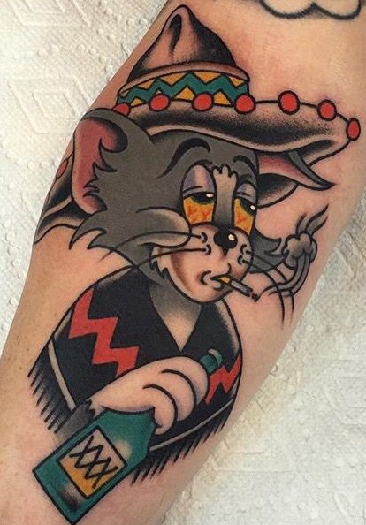 tatuagem de maconha tom e jerry